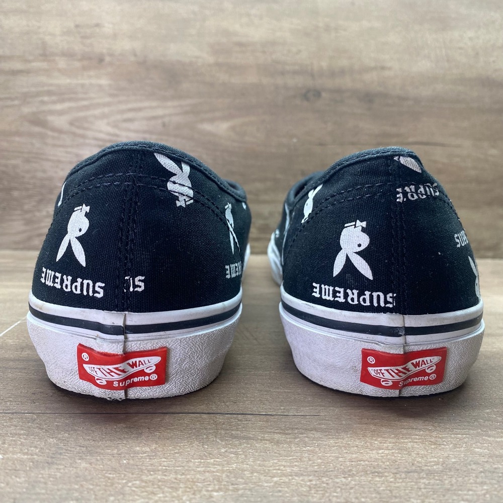 Rare Supreme Playboy Vans Authentic Pro Low Mens 9 Black FW 2013 Streetwear Mint - Picture 6 of 13